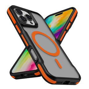 Apple iPhone 16 Pro Kılıf M-safe Şarj Özellikli Renkli Kenar Airbag Şeritli Zore Lamer Kapak
