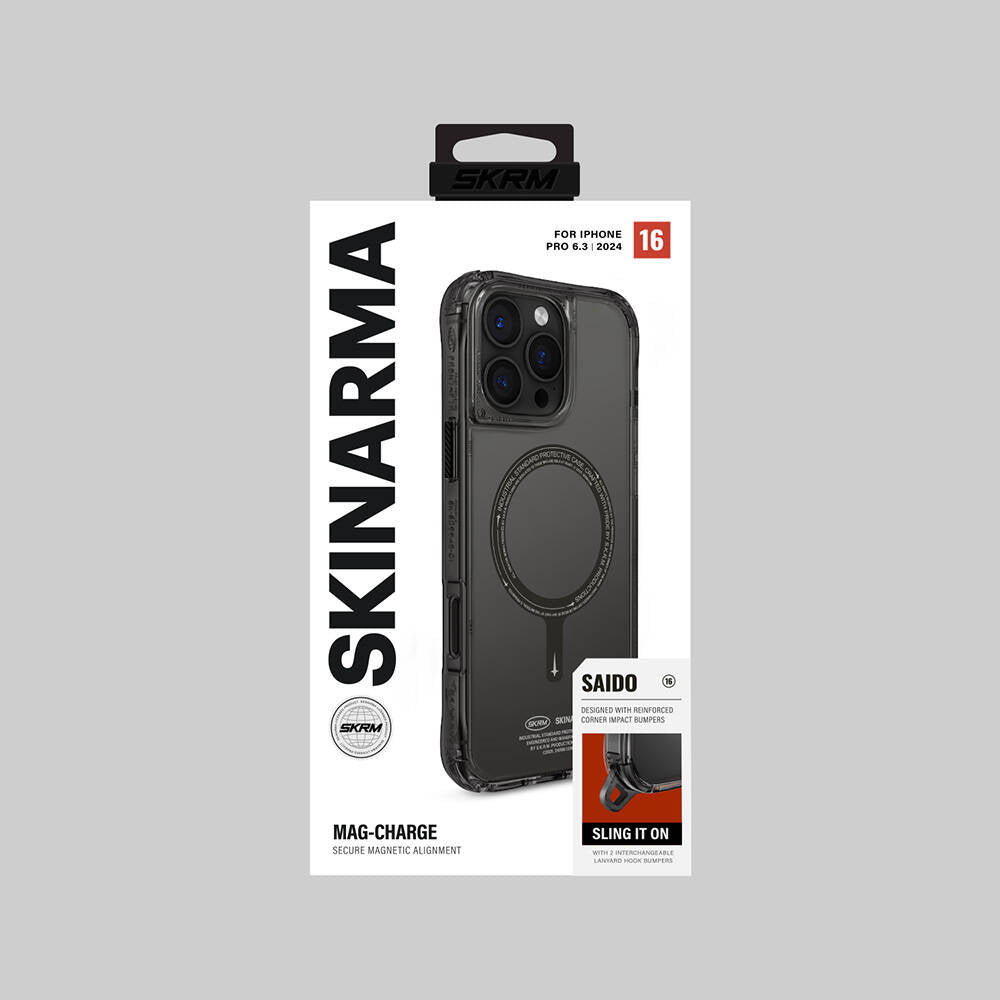 Apple iPhone 16 Pro Kılıf M-safe Şarj Özellikli Şeffaf Airbag Tasarımlı Skinarma Saido Kapak