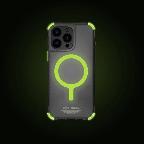 Apple iPhone 16 Pro Kılıf M-safe Şarj Özellikli Şeffaf Airbag Tasarımlı Skinarma Saido Nightglow Kapak