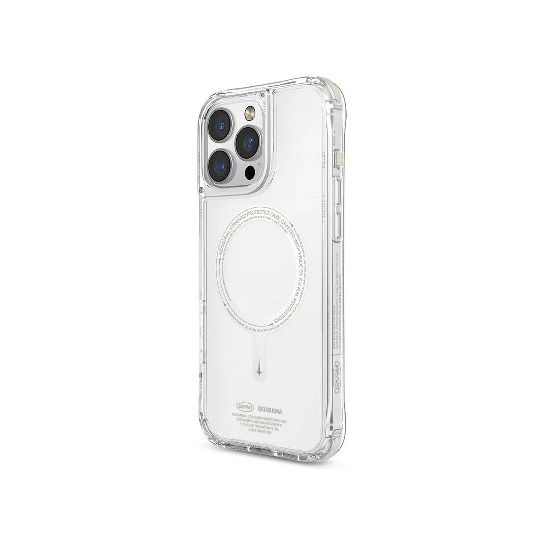 Apple iPhone 16 Pro Kılıf M-safe Şarj Özellikli Şeffaf Airbag Tasarımlı Skinarma Saido Nightglow Kapak