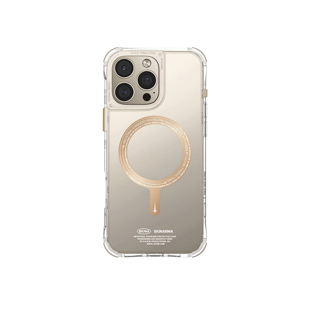 Apple iPhone 16 Pro Kılıf M-safe Şarj Özellikli Şeffaf Airbag Tasarımlı Skinarma Saido Prime Kapak