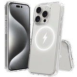 Apple iPhone 16 Pro Kılıf M-safe Şarj Özellikli Şeffaf Sert PC Zore Embos Kapak