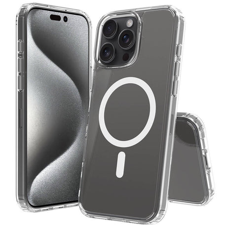 Apple iPhone 16 Pro Kılıf M-safe Şarj Özellikli Şeffaf Sert PC Zore Embos Kapak