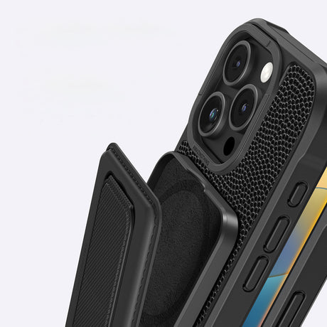 Apple iPhone 16 Pro Kılıf M-safe Şarj Özellikli Standlı Kartlıklı Set Amazingthing Glamour Luxe Serisi Kapak