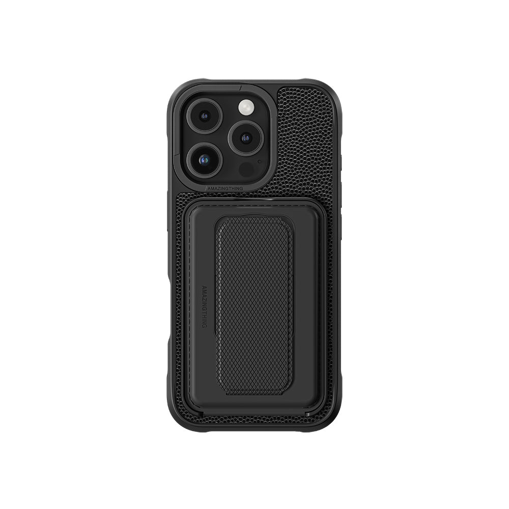 Apple iPhone 16 Pro Kılıf M-safe Şarj Özellikli Standlı Kartlıklı Set Amazingthing Glamour Luxe Serisi Kapak