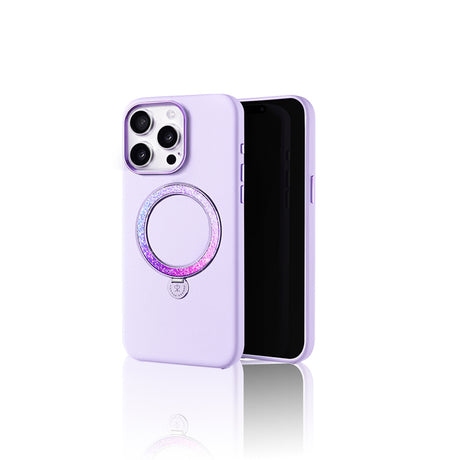 Apple iPhone 16 Pro Kılıf M-safe Şarj Özellikli Standlı Suni Deri Tasarımlı Pynana Dancing Circle Serisi Kapak