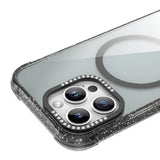 Apple iPhone 16 Pro Kılıf M-safe Şarj Özellikli Taşlı ve Simli Tasarım Mutural Blink Kapak