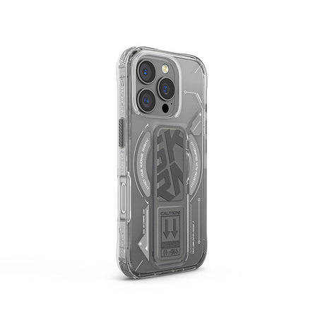 Apple iPhone 16 Pro Kılıf M-safe Şarj Özellikli Teknoloji Desenli Standlı Skinarma Helio Kapak