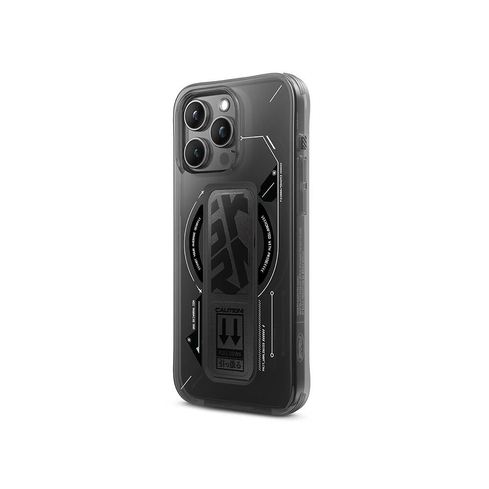 Apple iPhone 16 Pro Kılıf M-safe Şarj Özellikli Teknoloji Desenli Standlı Skinarma Helio Kapak