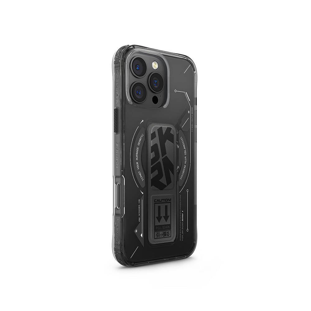 Apple iPhone 16 Pro Kılıf M-safe Şarj Özellikli Teknoloji Desenli Standlı Skinarma Helio Kapak