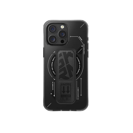 Apple iPhone 16 Pro Kılıf M-safe Şarj Özellikli Teknoloji Desenli Standlı Skinarma Helio Kapak