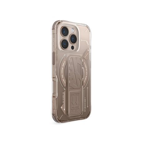 Apple iPhone 16 Pro Kılıf M-safe Şarj Özellikli Teknoloji Desenli Standlı Skinarma Helio Kapak