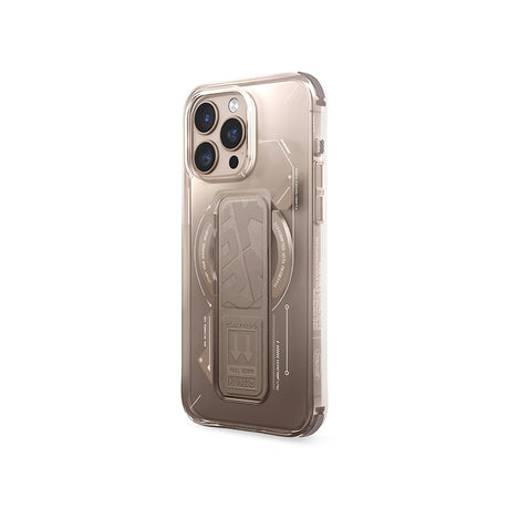 Apple iPhone 16 Pro Kılıf M-safe Şarj Özellikli Teknoloji Desenli Standlı Skinarma Helio Kapak