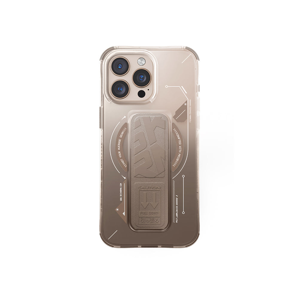 Apple iPhone 16 Pro Kılıf M-safe Şarj Özellikli Teknoloji Desenli Standlı Skinarma Helio Kapak