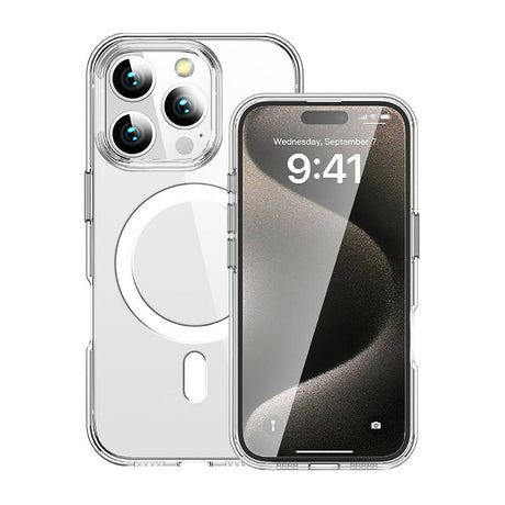Apple iPhone 16 Pro Kılıf M-safe Şarj Özellikli Transparan Sert PC Wlons Pita Kapak