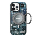 Apple iPhone 16 Pro Kılıf M-safe Şarj Özellikli Youngkit 360° Standlı Technology Serisi Kapak