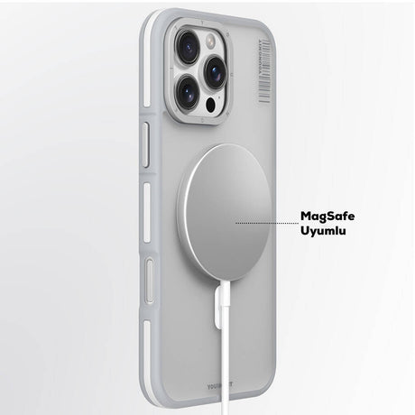 Apple iPhone 16 Pro Kılıf M-safe Şarj Özellikli Youngkit Rock Sand Serisi Kapak