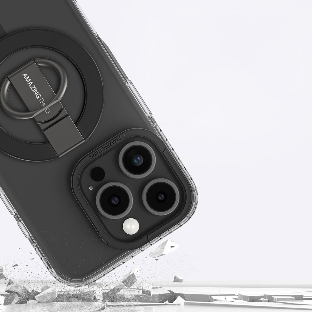 Apple iPhone 16 Pro Kılıf M-safe Şarj Özellikli Yüzük Standlı Amazingthing Titan Pro Serisi Kapak