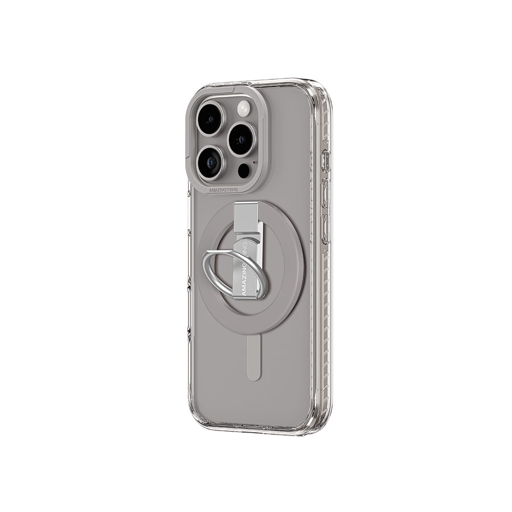 Apple iPhone 16 Pro Kılıf M-safe Şarj Özellikli Yüzük Standlı Amazingthing Titan Pro Serisi Kapak