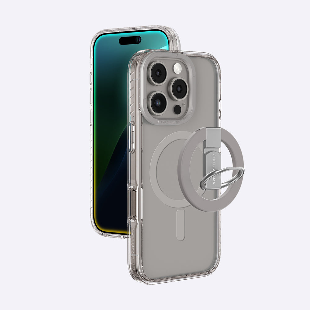 Apple iPhone 16 Pro Kılıf M-safe Şarj Özellikli Yüzük Standlı Amazingthing Titan Pro Serisi Kapak