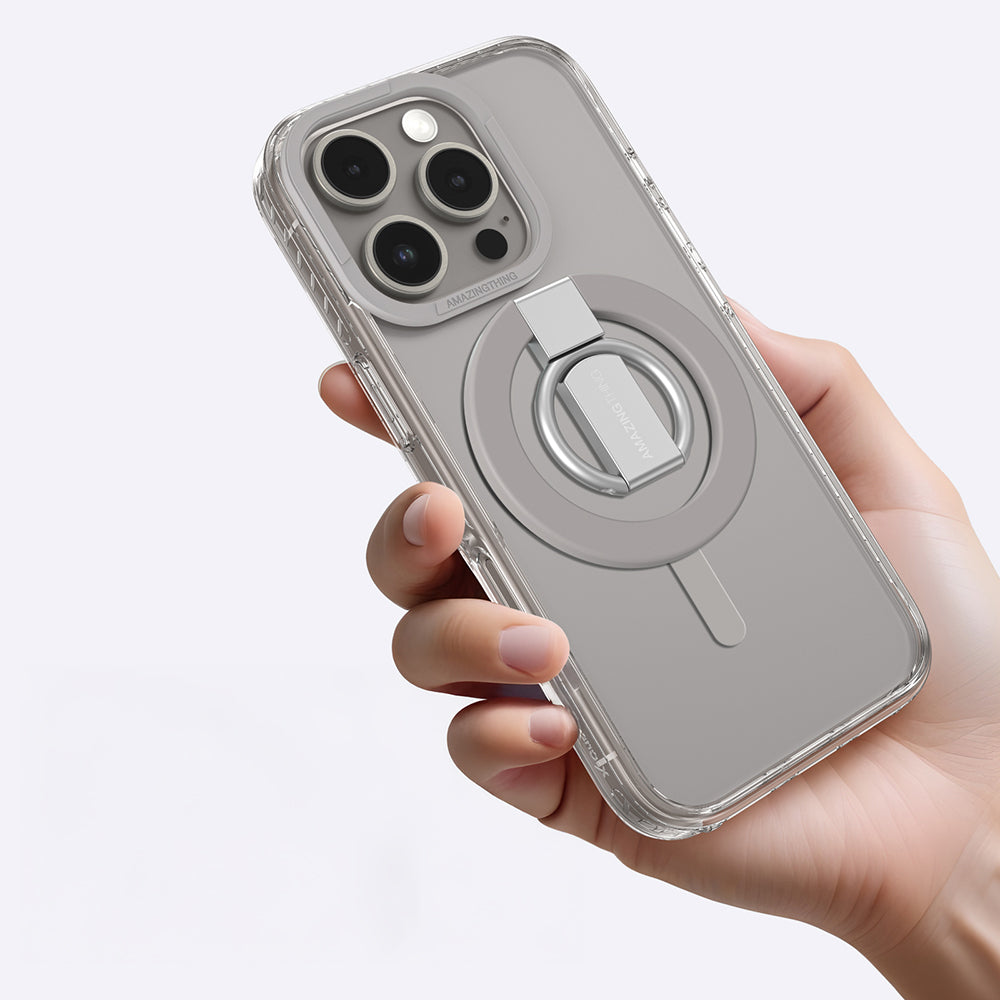 Apple iPhone 16 Pro Kılıf M-safe Şarj Özellikli Yüzük Standlı Amazingthing Titan Pro Serisi Kapak