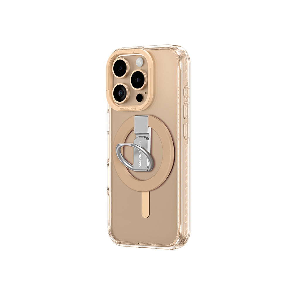 Apple iPhone 16 Pro Kılıf M-safe Şarj Özellikli Yüzük Standlı Amazingthing Titan Pro Serisi Kapak