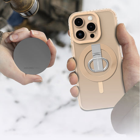 Apple iPhone 16 Pro Kılıf M-safe Şarj Özellikli Yüzük Standlı Amazingthing Titan Pro Serisi Kapak