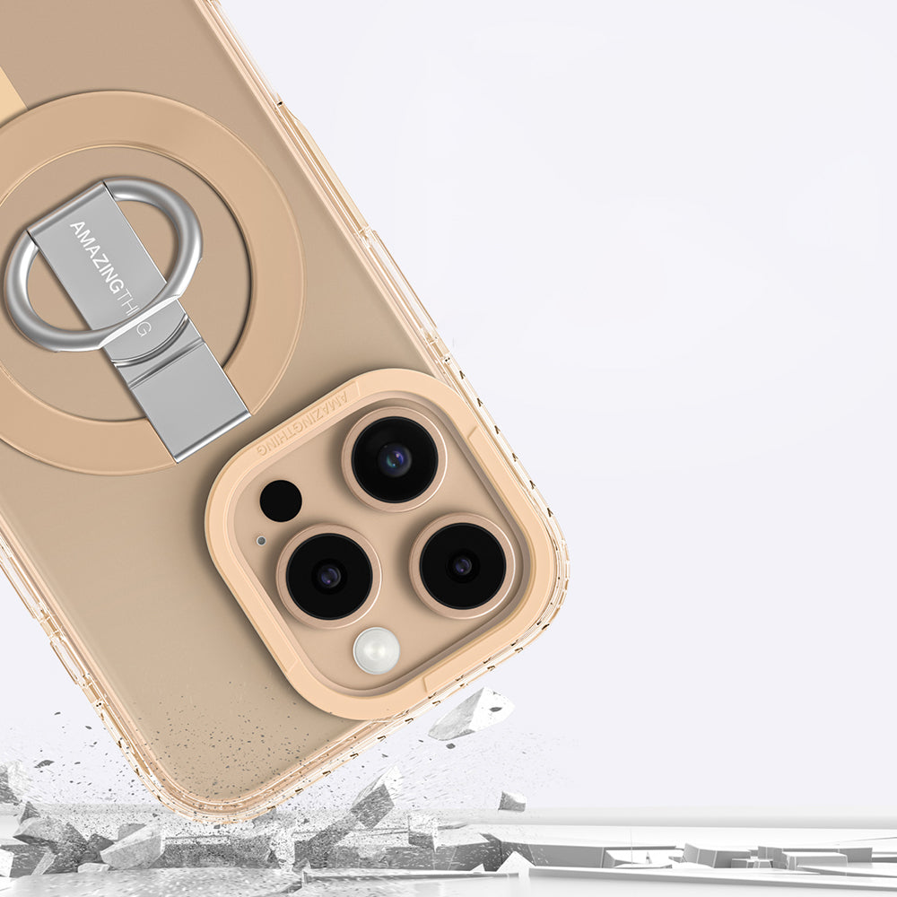 Apple iPhone 16 Pro Kılıf M-safe Şarj Özellikli Yüzük Standlı Amazingthing Titan Pro Serisi Kapak