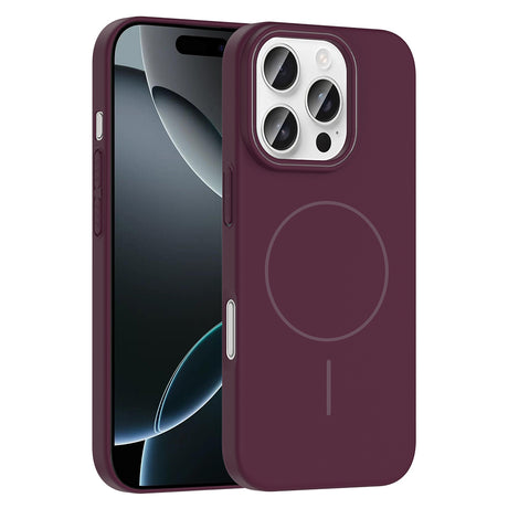 Apple iPhone 16 Pro Kılıf M-safe Şarj Özellikli Zore Ruby Sert Kapak