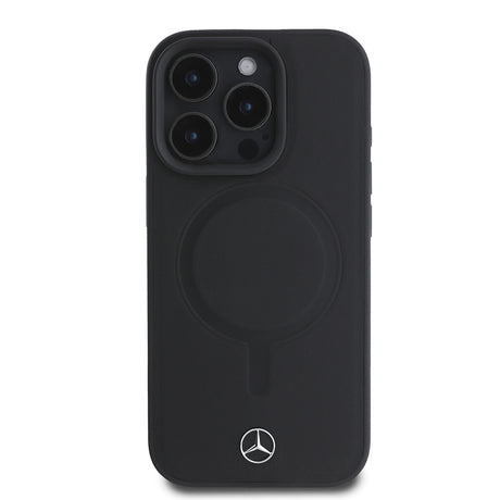 Apple iPhone 16 Pro Kılıf Mercedes Benz M-safe Şarj Özellikli Yumuşak Deri Orjinal Lisanslı Kapak