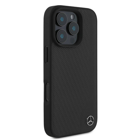 Apple iPhone 16 Pro Kılıf Mercedes Benz Orjinal Lisanslı M-safe Şarj Özellikli 3D Metal Logolu Wood Imitation Deri Kapak