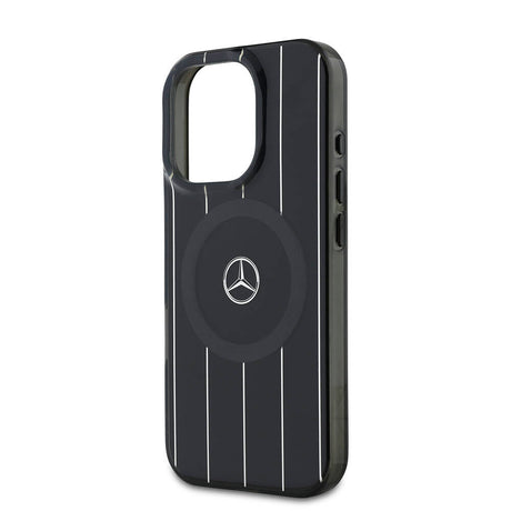 Apple iPhone 16 Pro Kılıf Mercedes Benz Orjinal Lisanslı M-safe Şarj Özellikli Çift Katmanlı Paralel Çizgi Desenli Kapak