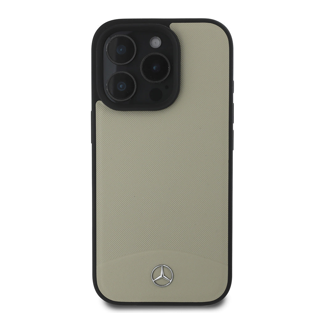 Apple iPhone 16 Pro Kılıf Mercedes Benz Orjinal Lisanslı M-safe Şarj Özellikli Dokulu ve Düz Deri Kapak