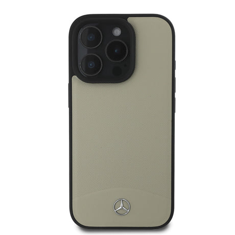 Apple iPhone 16 Pro Kılıf Mercedes Benz Orjinal Lisanslı M-safe Şarj Özellikli Dokulu ve Düz Deri Kapak