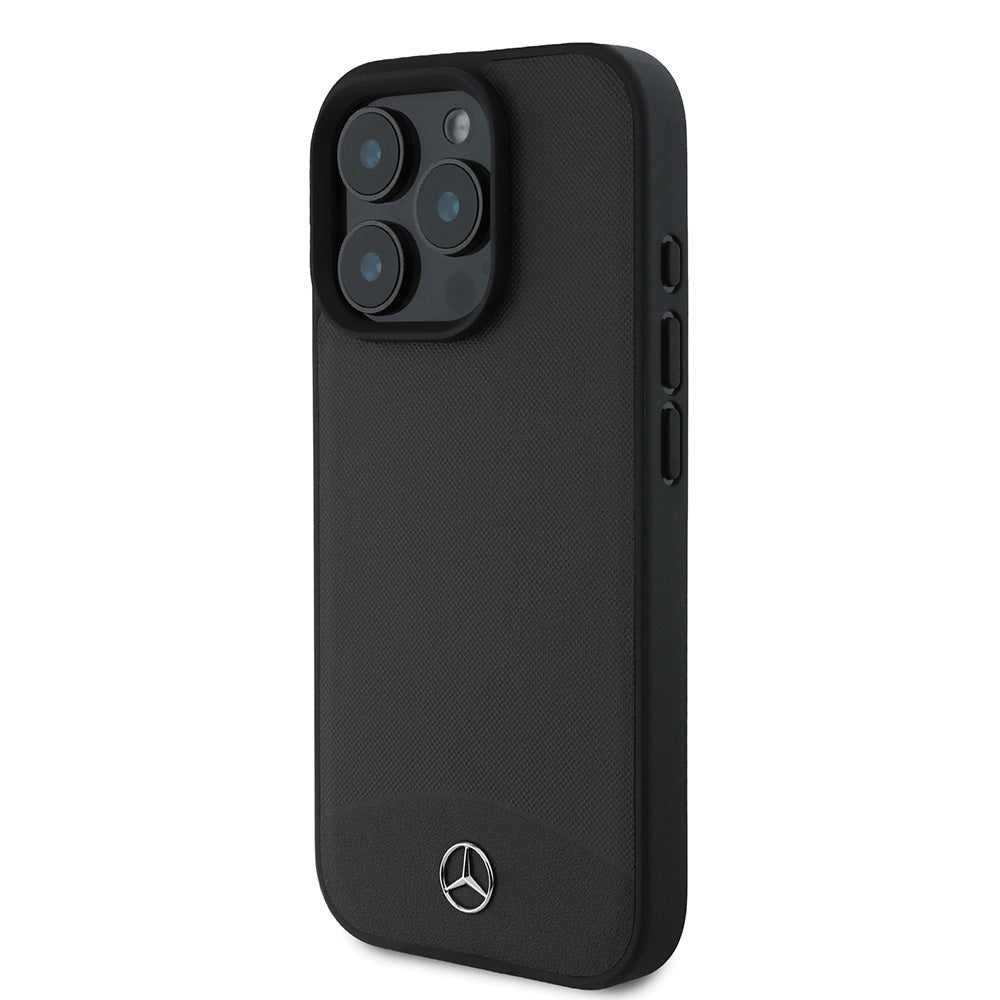 Apple iPhone 16 Pro Kılıf Mercedes Benz Orjinal Lisanslı M-safe Şarj Özellikli Dokulu ve Düz Deri Kapak