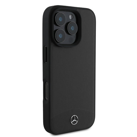 Apple iPhone 16 Pro Kılıf Mercedes Benz Orjinal Lisanslı M-safe Şarj Özellikli Dokulu ve Düz Deri Kapak