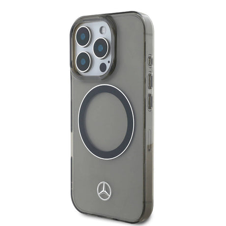 Apple iPhone 16 Pro Kılıf Mercedes Benz Orjinal Lisanslı M-safe Şarj Özellikli Saydam Yüzey Silver Ring Kapak