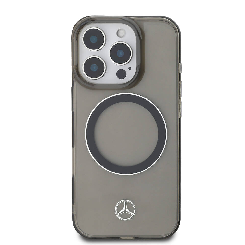 Apple iPhone 16 Pro Kılıf Mercedes Benz Orjinal Lisanslı M-safe Şarj Özellikli Saydam Yüzey Silver Ring Kapak