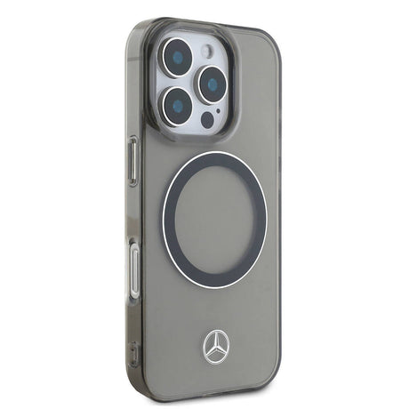 Apple iPhone 16 Pro Kılıf Mercedes Benz Orjinal Lisanslı M-safe Şarj Özellikli Saydam Yüzey Silver Ring Kapak