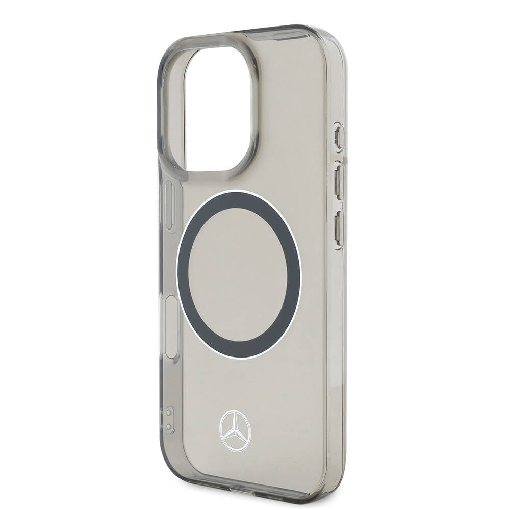 Apple iPhone 16 Pro Kılıf Mercedes Benz Orjinal Lisanslı M-safe Şarj Özellikli Saydam Yüzey Silver Ring Kapak