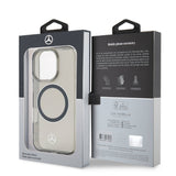 Apple iPhone 16 Pro Kılıf Mercedes Benz Orjinal Lisanslı M-safe Şarj Özellikli Saydam Yüzey Silver Ring Kapak