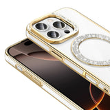 Apple iPhone 16 Pro Kılıf Pırlanta Taş Tasarımlı M-safe Şarj Özellikli Zore Karetta Silikon Kapak