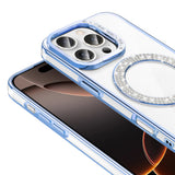 Apple iPhone 16 Pro Kılıf Pırlanta Taş Tasarımlı M-safe Şarj Özellikli Zore Karetta Silikon Kapak