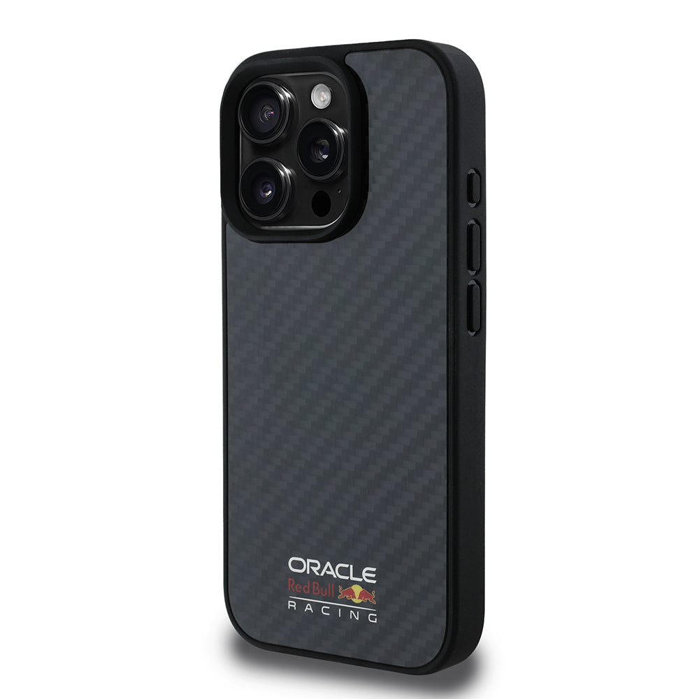 Apple iPhone 16 Pro Kılıf Redbull Orjinal Lisanslı M-safe Şarj Özellikli Karbon Fiber Tasarımlı Parlayan Logolu Kapak