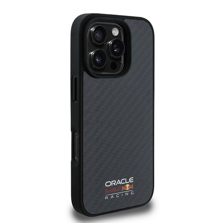 Apple iPhone 16 Pro Kılıf Redbull Orjinal Lisanslı M-safe Şarj Özellikli Karbon Fiber Tasarımlı Parlayan Logolu Kapak