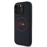 Apple iPhone 16 Pro Kılıf Redbull Orjinal Lisanslı M-safe Şarj Özellikli Kırmızı Halka ve Logo Kabartmalı PU Deri Kapak