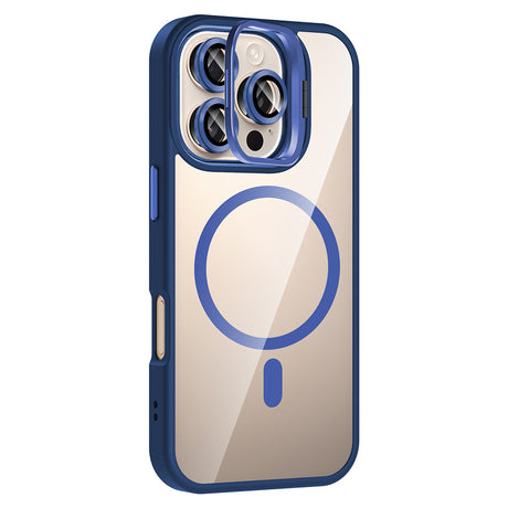 Apple iPhone 16 Pro Kılıf Standlı ve Kamera Lens Hediyeli M-Safe Şarj Özellikli Zore Etro Kapak