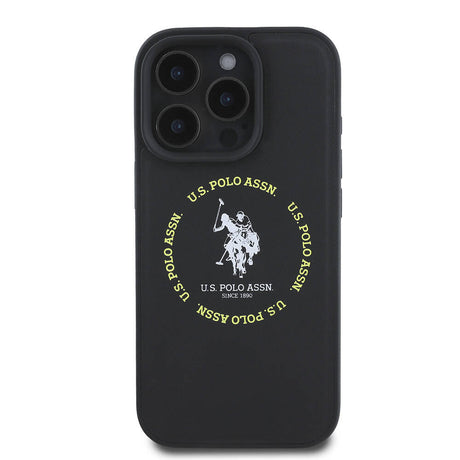 Apple iPhone 16 Pro Kılıf U.S. Polo Assn. Orjinal Lisanslı M-safe Şarj Özellikli Circle ve Double Horse Logolu Deri Kapak