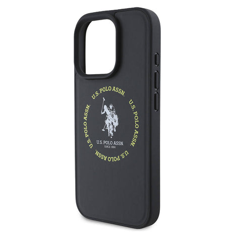 Apple iPhone 16 Pro Kılıf U.S. Polo Assn. Orjinal Lisanslı M-safe Şarj Özellikli Circle ve Double Horse Logolu Deri Kapak