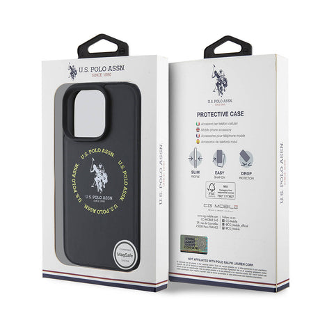 Apple iPhone 16 Pro Kılıf U.S. Polo Assn. Orjinal Lisanslı M-safe Şarj Özellikli Circle ve Double Horse Logolu Deri Kapak